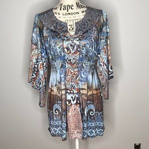 One World Boho Jeweled Top